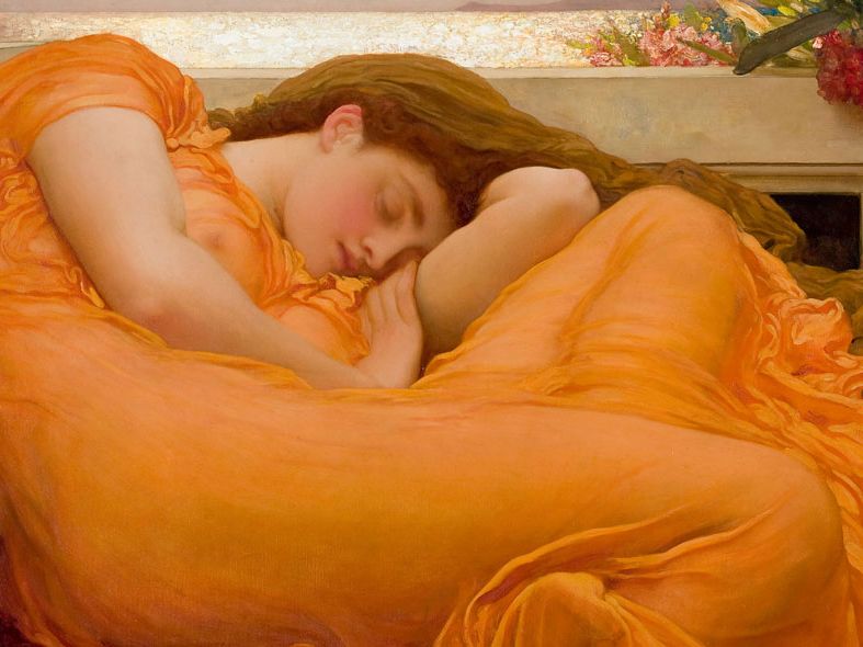 orange dress painting Flaming June